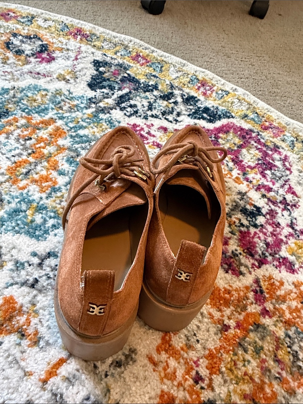 Sam Edelman monna Suede Lace-Up Shoes - Brown - Picture 4 of 6